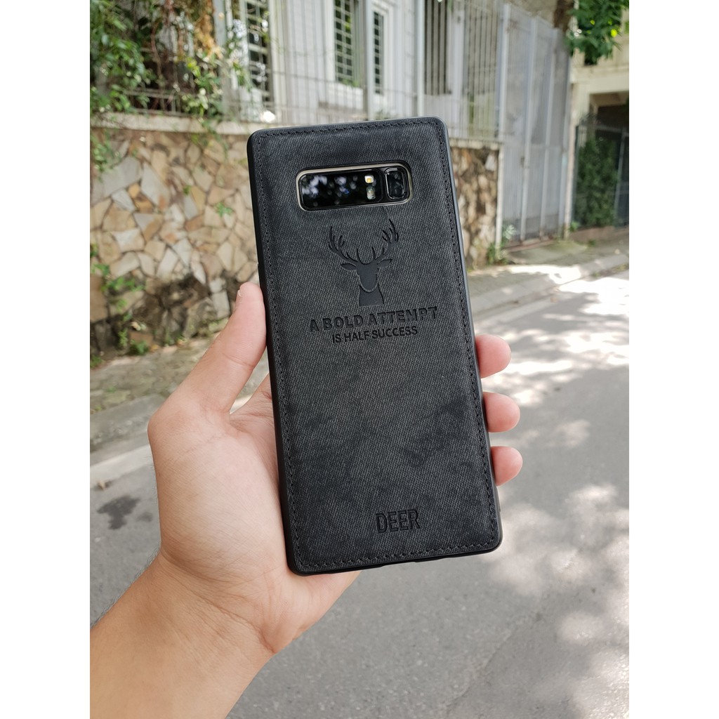 Ốp lưng vân vải Samsung Note 8, Note 9, Note 10 Plus, S9 Plus, S10 Plus khắc hình Hươu giá rẻ