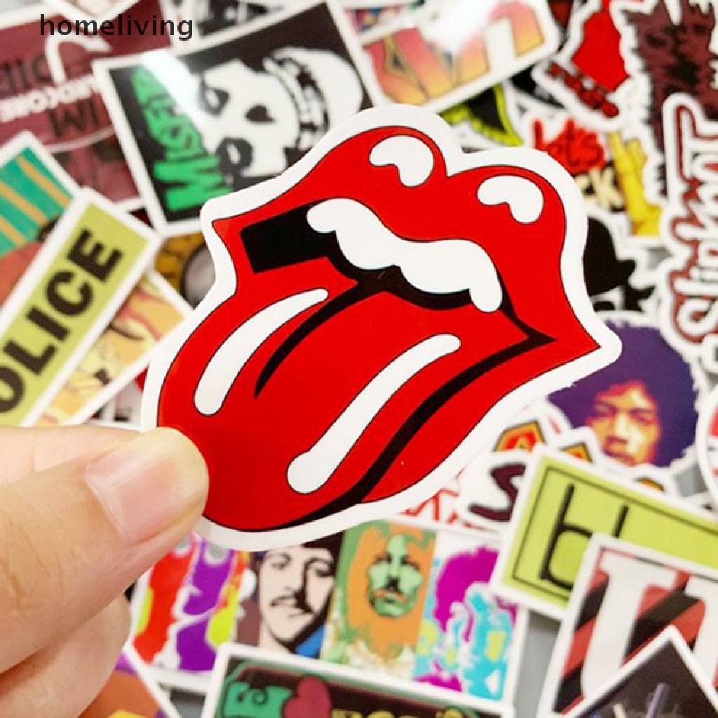 Bộ 50 Miếng Dán Trang Trí Laptop Ván Trượt / Guitar / Laptop Họa Tiết Graffiti Dễ Thương