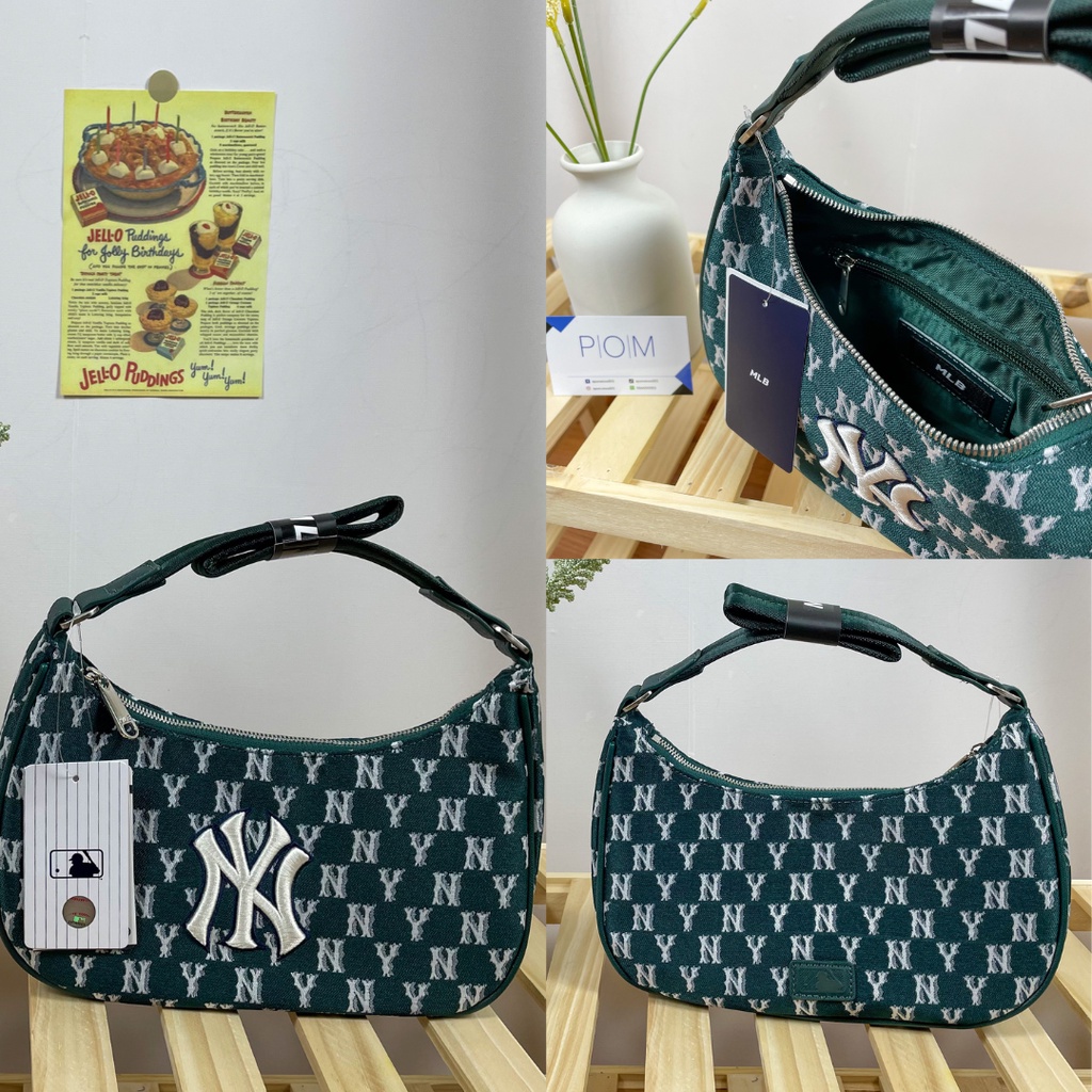 Túi kẹp nách NY túi xách nữ M.L.B NY Monogram Hobo Bag Blue - Pom Store