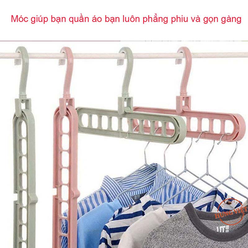 Móc Treo Quần Áo Bằng Nhựa Đa Năng 9 Lỗ - siêu bền, siêu tiết kiệm diện tích [HÀNG CHUẨN] [MÓC 9 LỖ]