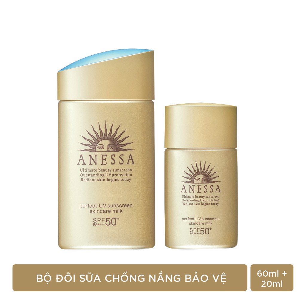 Bộ đôi chống nắng bảo vệ hoàn hảo Anessa Perfect UV Sunscreen Skincare Milk