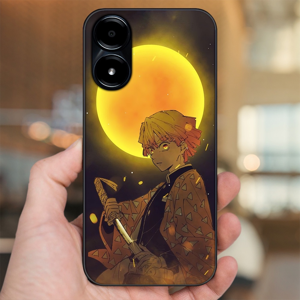 Ốp lưng Vivo Y02s viền đen in hình Zenitsu Kimetsu no Yaiba