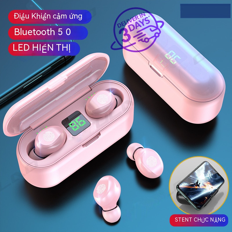 Tai nghe Bluetooth TWS 5.0 bản QUỐC TẾ không dây cảm ứng chống nước IPX5, chống ồn pin 2400mAh