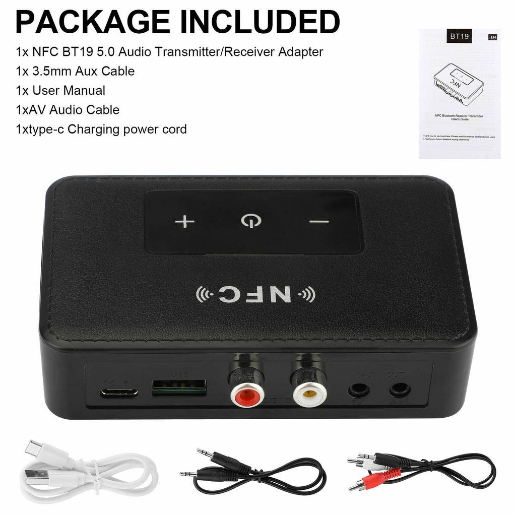 [COD] Thiết Bị Nhận Tín Hiệu Bluetooth 5.0 NFC Sang 2 RCA AUX