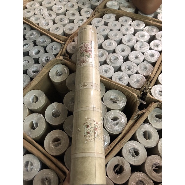 Thô lụa dán tường khổ 53cm*10 mét dán ngoài vân nổi có kim tuyến | BigBuy360 - bigbuy360.vn