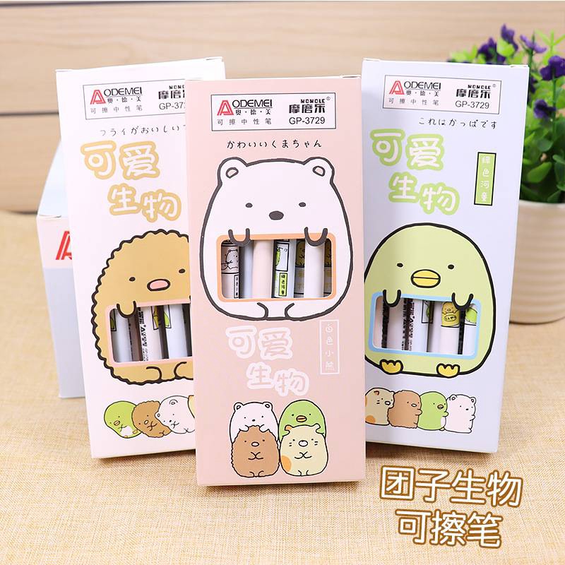 BÚT XINH DỄ THƯƠNG GIÁ RẺ, dụng cụ học sinh, quà tặng sáng tạo San-X SUMIKKO GURASHI Cute animal Black ink Erasable Pen Kawaii Erasable Gel Pen 0.5mm Blue ink Refills Pen For Kids School Office Stationery Supplies