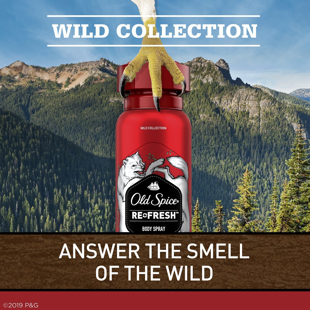 [USA] Xịt thơm khử mùi toàn thân nam Old Spice Wolfthorn 106g Wild Collection - Mỹ