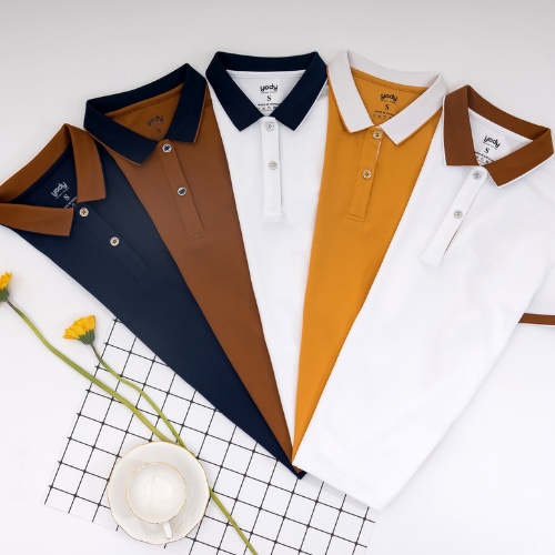 Áo thun polo nam YODY tay ngắn, áo phông cổ bẻ vải cafe, phong cách công sở MCF3 APM3635