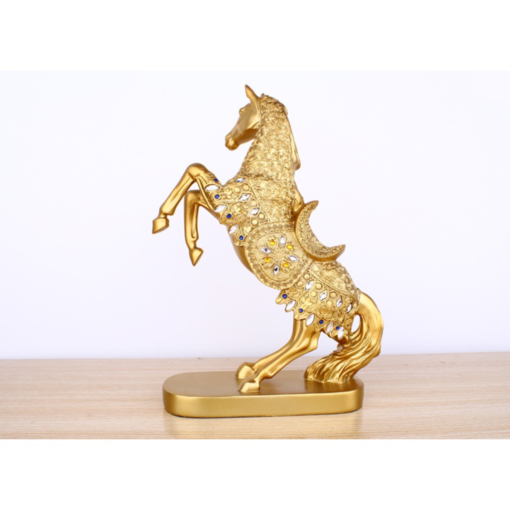 ngựa mạ vàng cao cấp. tượng ngựa trang trí. tượng phong mã. decor trang trí. decor để bàn. tượng trang trí phòng khách