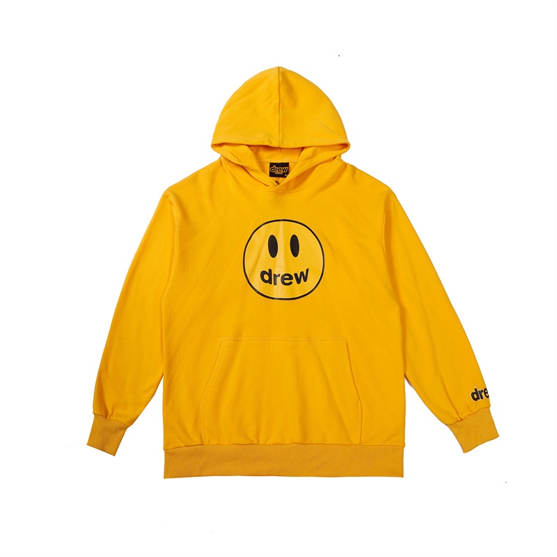 D &amp; EW Áo Sweatshirt Có Mũ Trùm Đầu In Logo Mặt Cười Nhiều Màu Cơ Bản Thời Trang Cho Cặp Đôi