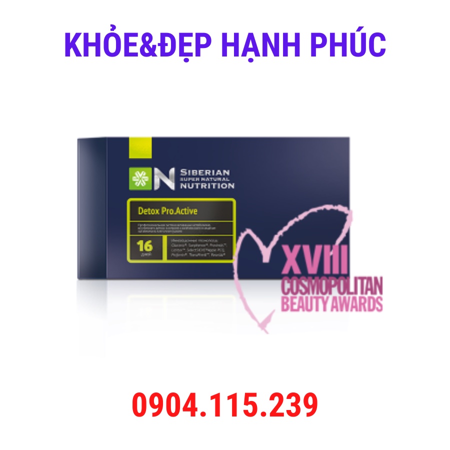 [ Siêu thải độc ] TPBVSK Siberian Super Natural Nutrition. Detox Pro.Active – 16 túi/hộp - 6viên/túi