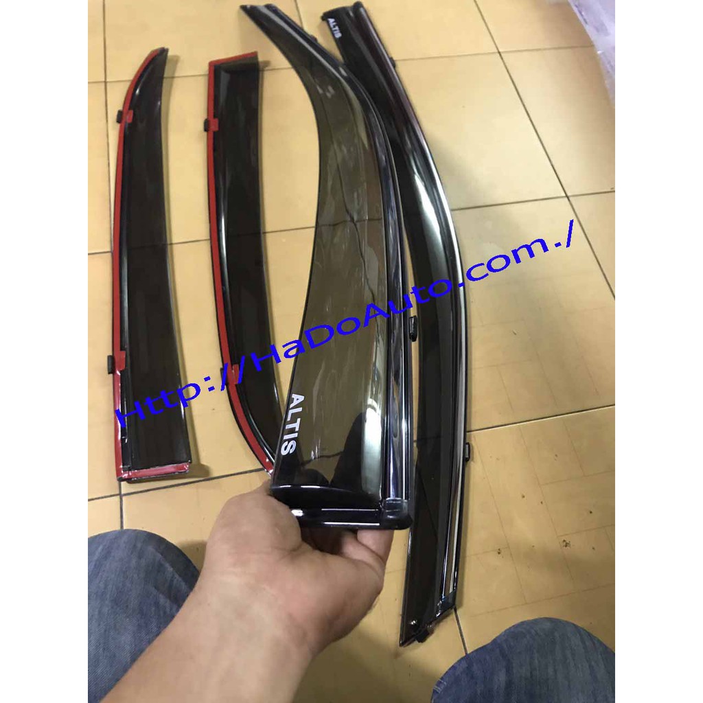 Bộ vè che mưa dành cho Toyota Altis 2009 2010 2011 2012 2013 viền chỉ mạ cao cấp