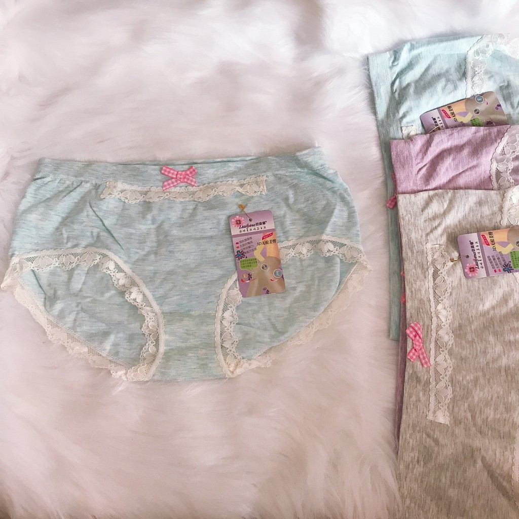 Quần Lót Cotton Thun Dệt Pha Ren Co Giãn 4 Chiều - Quần Chip Cotton Không Ra Phai Màu Khi Giặc Kháng Khuẩn Chống Ung Thư | BigBuy360 - bigbuy360.vn