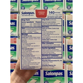 Miếng Dán Salonpas Pain Relieving Patch - Hộp 140 miếng (7 gói)