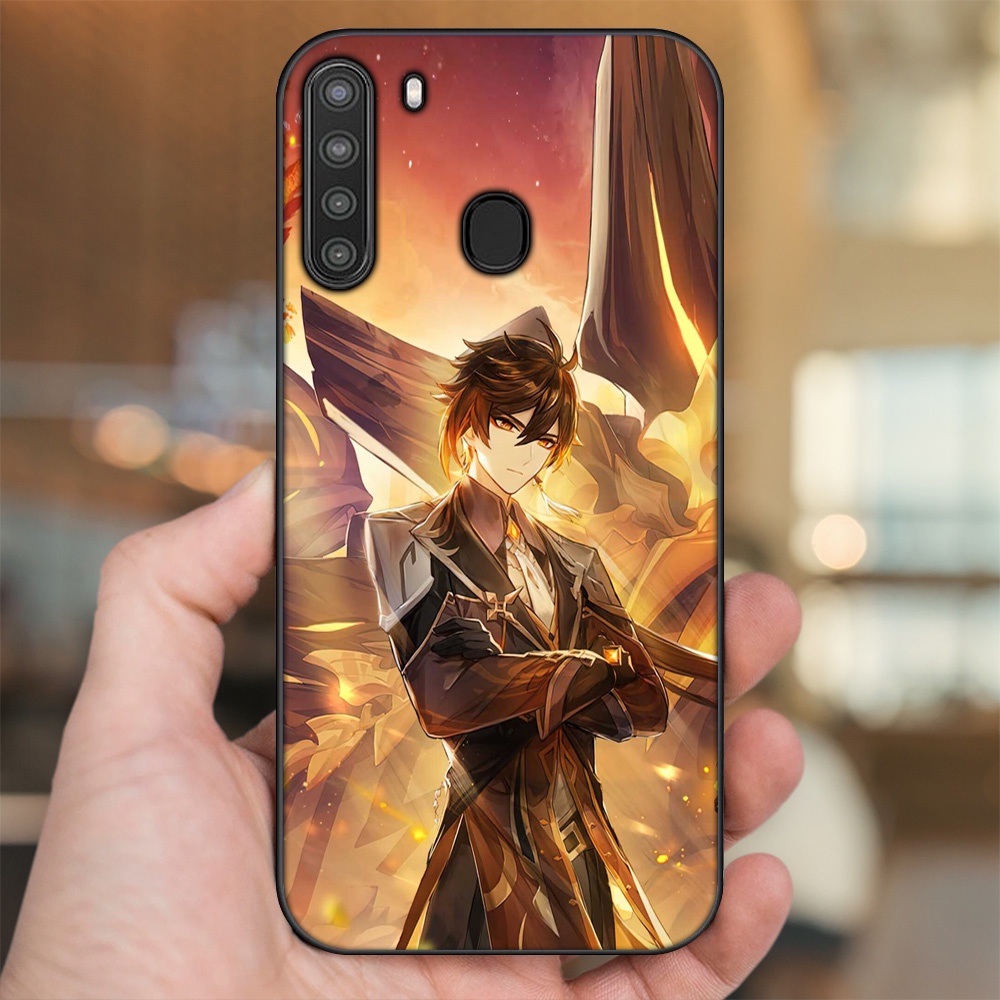 Ốp lưng Samsung A21 viền đen in hình Zhongli Genshin Impact
