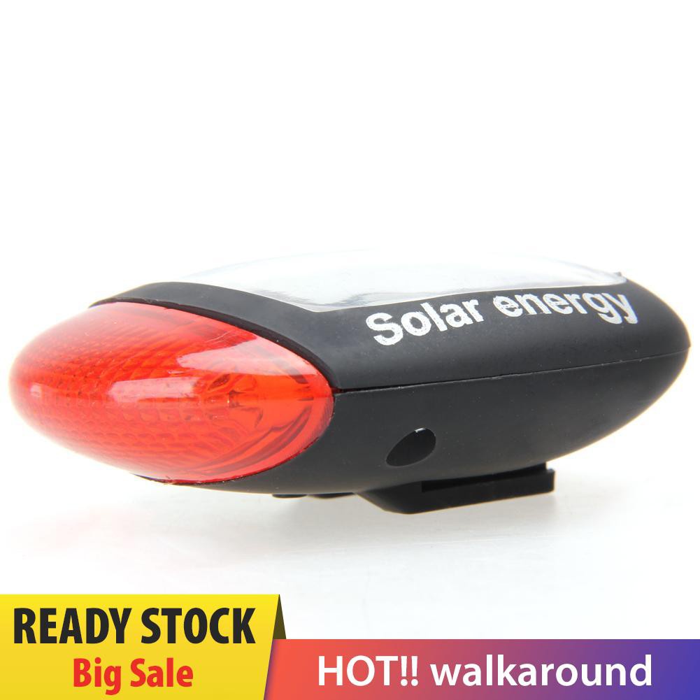 Walk 2 LED Red Bike Bicycle Solar Energy Rechargeable Red Tail Rear Light Flash