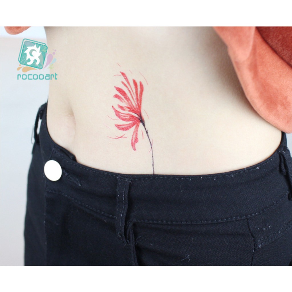 Hình xăm dán hoa bỉ ngạn màu 10x6cm