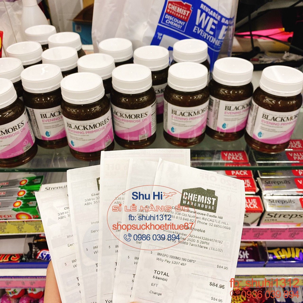 Tinh dầu hoa anh thảo blackmores evening primrose oil 125viên, 190 viên úc, hỗ trợ cân bằng nội tiết tố, đẹp da móng tóc