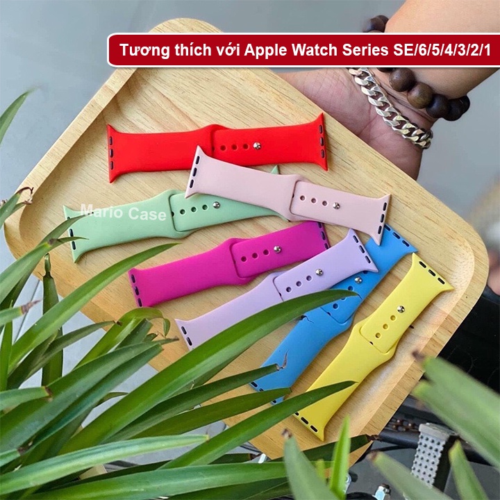 Dây đeo Apple Watch silicon chất liệu cao su nhiều màu Cho Apple Watch Series SE/6/5/4/3/2/1 38mm|40mm|42mm|44mm - MARIO