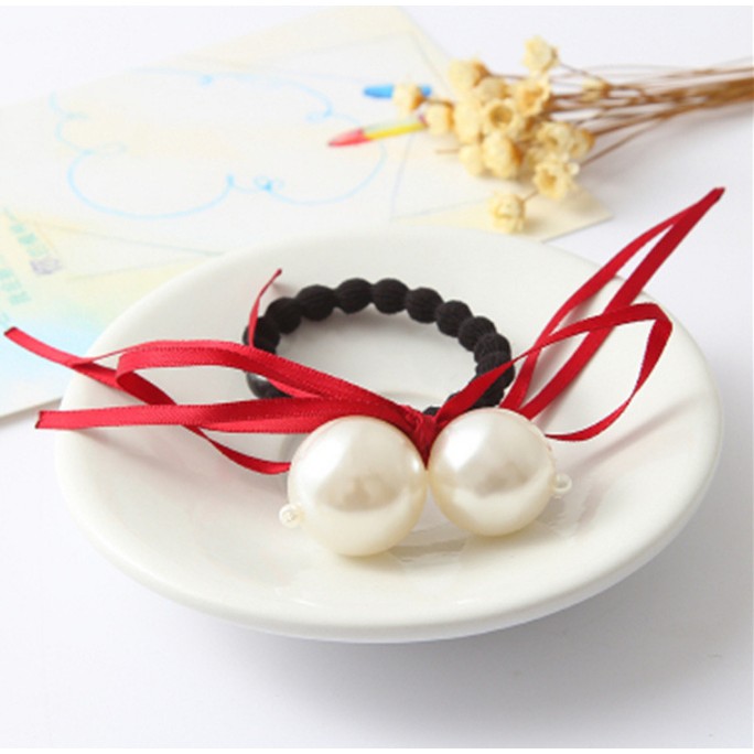 cột tóc phong cách hq hai châu trắng, thắt nơ. mẫu y hình vì hình shop tự chụp nha các bạn. hàng có sẵn.