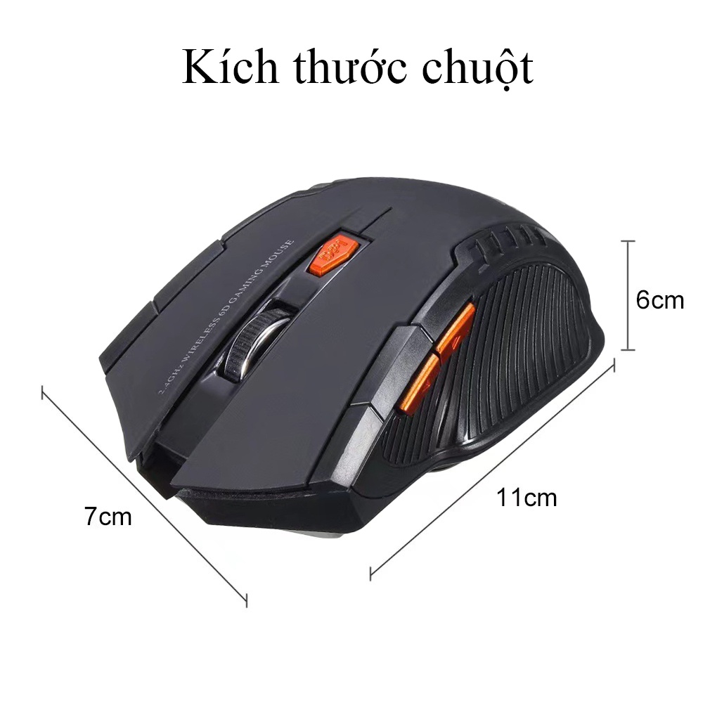 Chuột không dây gaming 2000DPI / 6 nút bấm , Wireless 2.4G không dây, chính xác, độ nhạy cao K1332