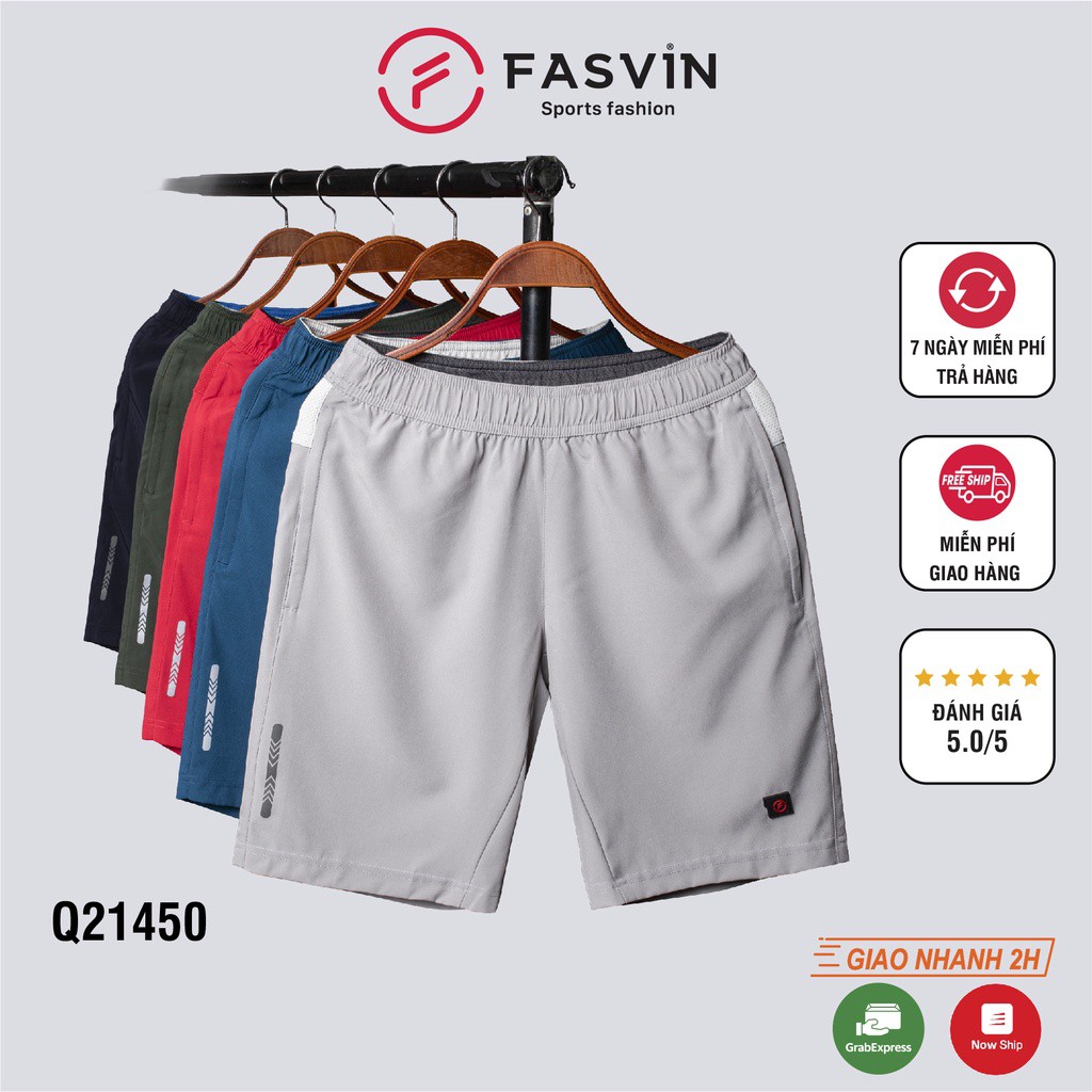 Quần đùi nam FASVIN vải Dù Gió co giãn nhẹ mát có khóa túi tiện dụng thể thao hay mặc nhà Q21450.HN - HÀNG MỚI VỀ