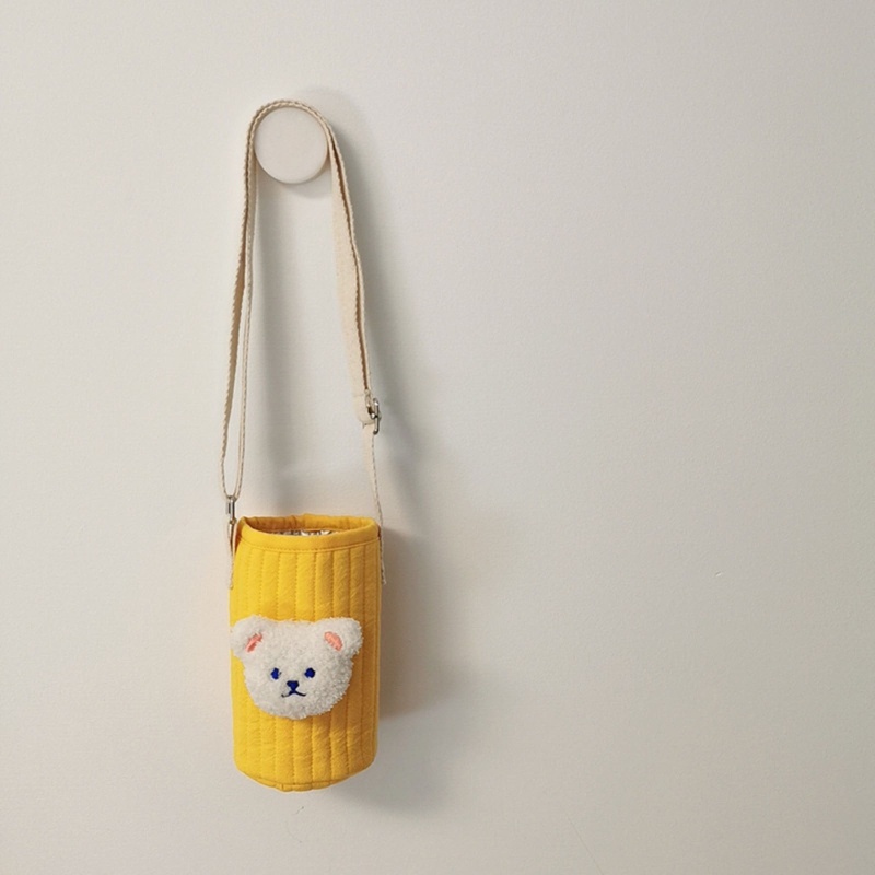 Túi Đựng Bình Sữa Giữ Ấm Đeo Vai / Bình Sữa Em Bé Hình Chú Gấu Dễ Thương Có Thể Tái Sử