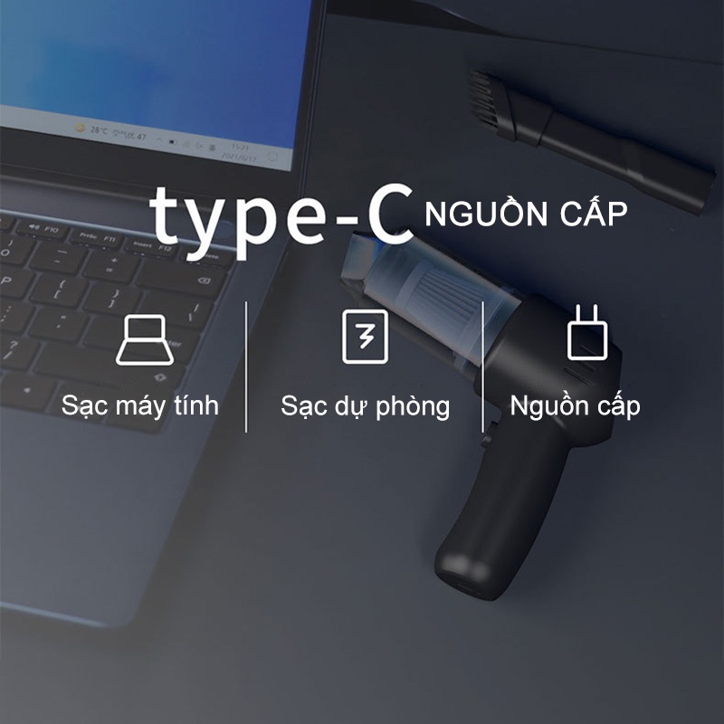 Máy Hút Bụi Ôtô Mini , Máy Hút Bụi Cầm Tay Không Dây Đa Năng