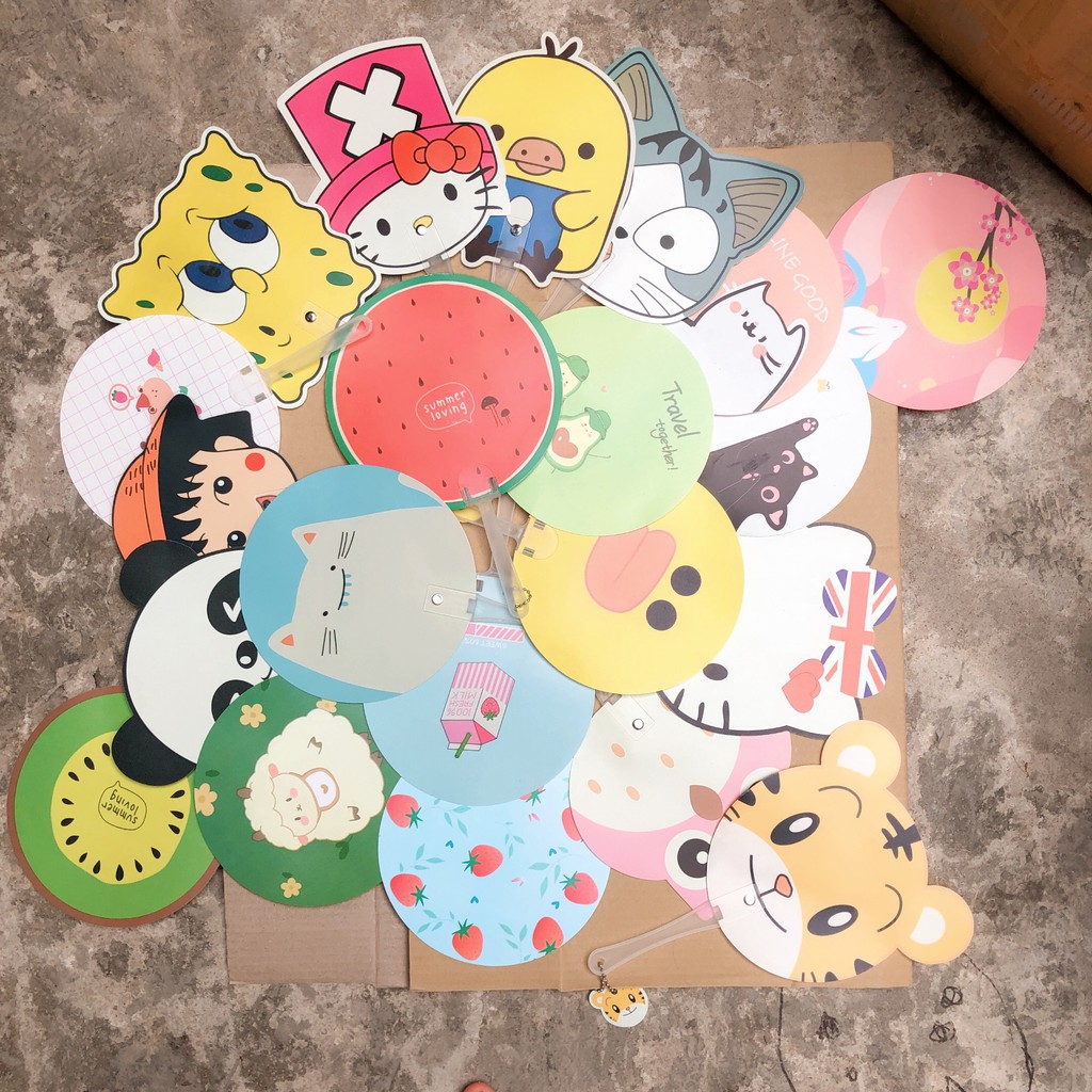 quạt mini cầm tay mùa hè pilu CUTE ( COMBO 10 CÁI ) 2 mặt | BigBuy360 - bigbuy360.vn