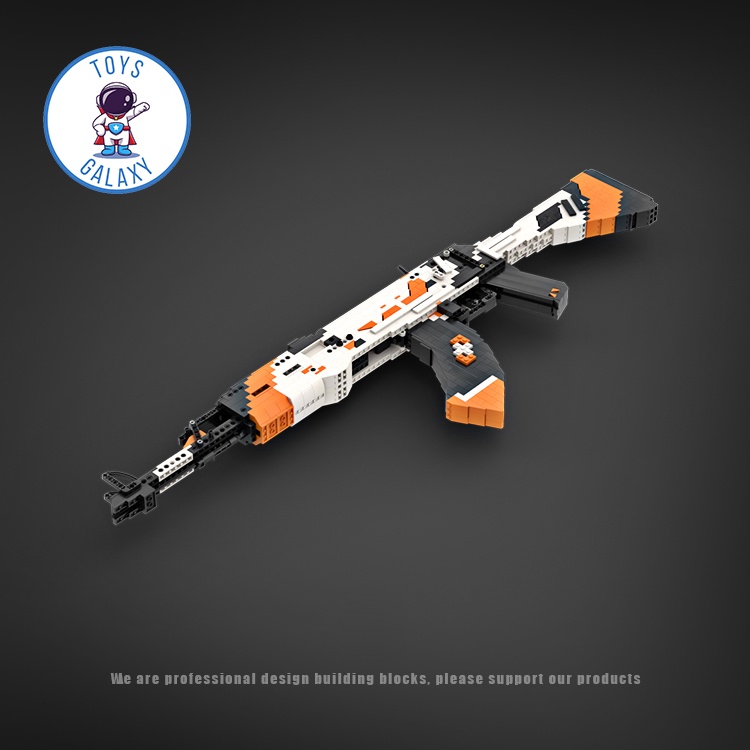Đồ Chơi Lắp Ráp Mô Hình PUBG AK-47 Asiimov Bắn Thun Nịt MOC Kevin183 / CSGO Cảnh Sát, Quân Đội