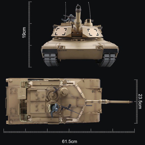 Xe tank Henlong bản Pro điều khiển từ xa M1A2 xích, bánh răng,hộp số kim loại