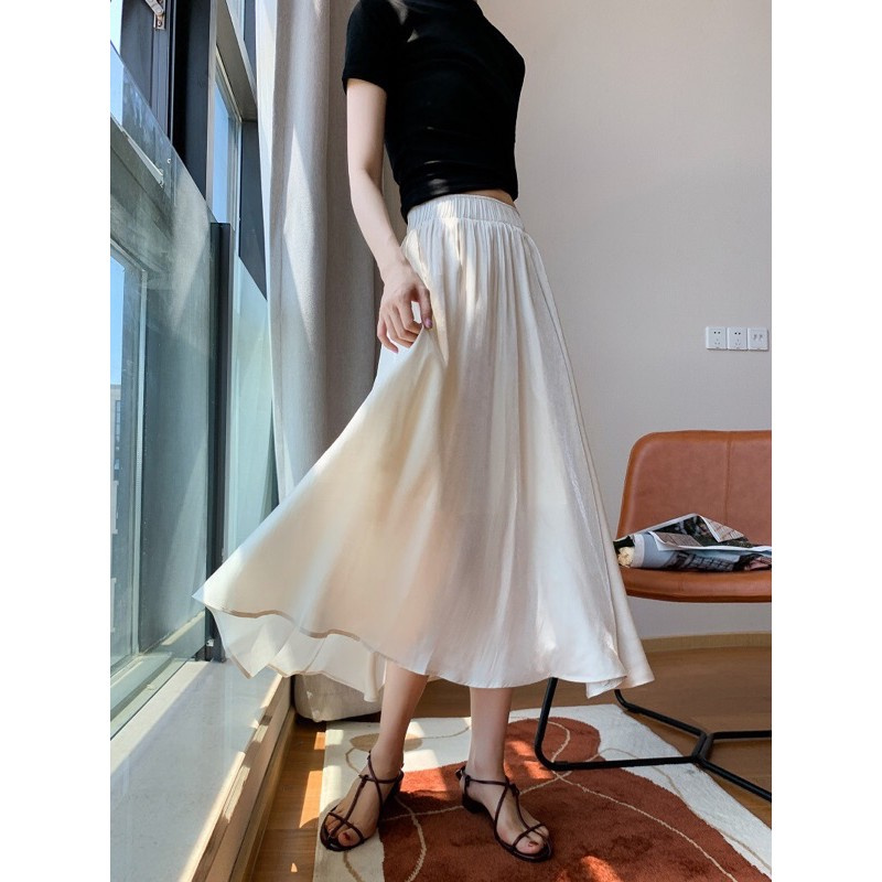 Chân váy lụa xinh - Hàng Quảng Châu mềm mịn siêu đẹp sang chảnh ảnh thật + video | BigBuy360 - bigbuy360.vn