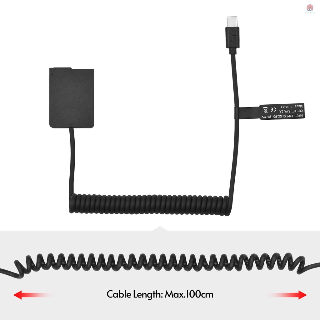 Bộ Chuyển Đổi Pin USB-C BLC12 Dummy Andoer DMW-DCC8 Cho Panasonic Lumix DMC-FZ300 FZ1000 FZ2000 G5