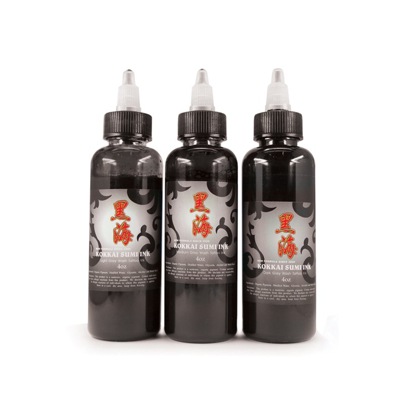 Mực xăm Kokkai Tattoo Ink Grey Wash 120M cho máy xăm, kim xăm