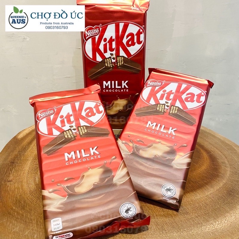 Bánh xốp phủ chocolate sữa Kitkat Milk - nhập Úc - thanh 170g - thanh mini 17g