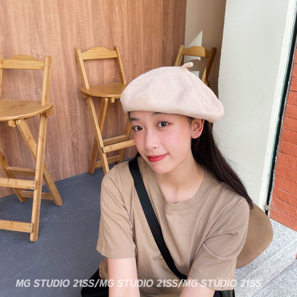 Mũ Beret Vải Cotton MG STUDIO Dành Cho Mùa Hè Có 9 Màu Lựa Chọn