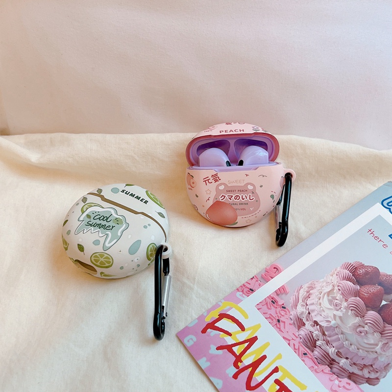 Vỏ Bảo Vệ Hộp Sạc Tai Nghe Chống Rơi Hình Trái Đào / Gấu / Phi Hành Gia Cho Disney F9