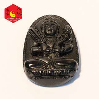 Mặt Dây Chuyền Phật Bản Mệnh - Bồ Tát Hư Không Tạng cho tuổi Sửu Dần -Obsidian 5cmx3cm tặng dây chuyền free