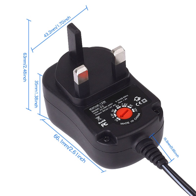 Bộ 2-8 Đầu Cắm Nguồn 3V 4.5V 6V 9V 12V UK