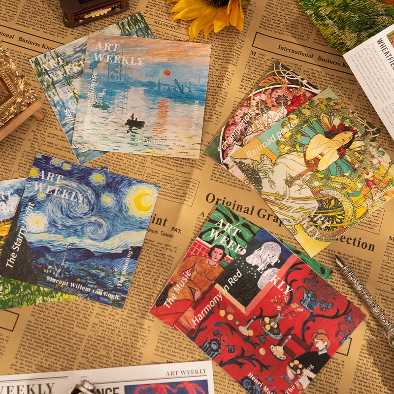 8 Tờ Giấy Dùng Vẽ Trang Trí Sổ Tay Phong Cách Cổ Điển