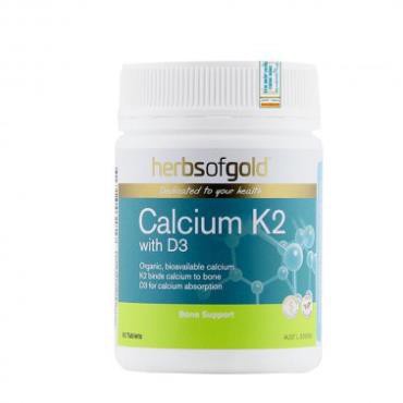 Calcium - Vitamin D3 + K2 HerbsOfGold 90v VIÊN UỐNG BỔ SUNG CANXI