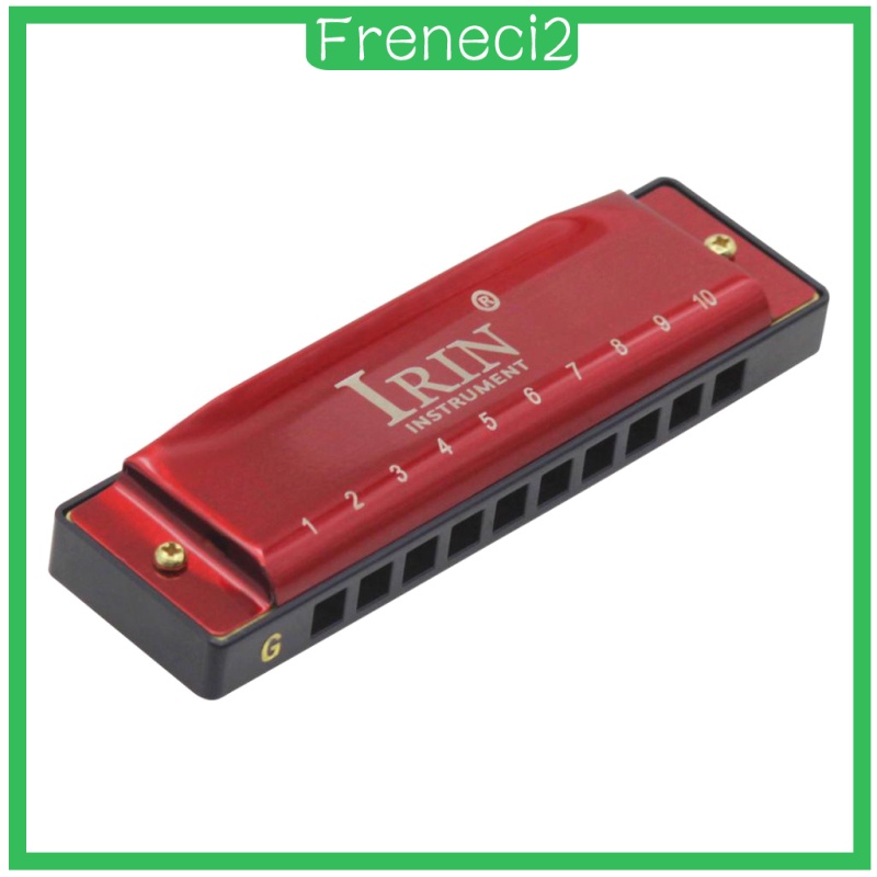 [FRENECI2] 10 Hole 20 Tone Tremolo Harmonica G Key with Portable Case &amp; Cleaning Cloth