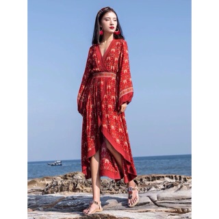 ORDER Váy boho dáng dài thổ cẩm đuôi tôm