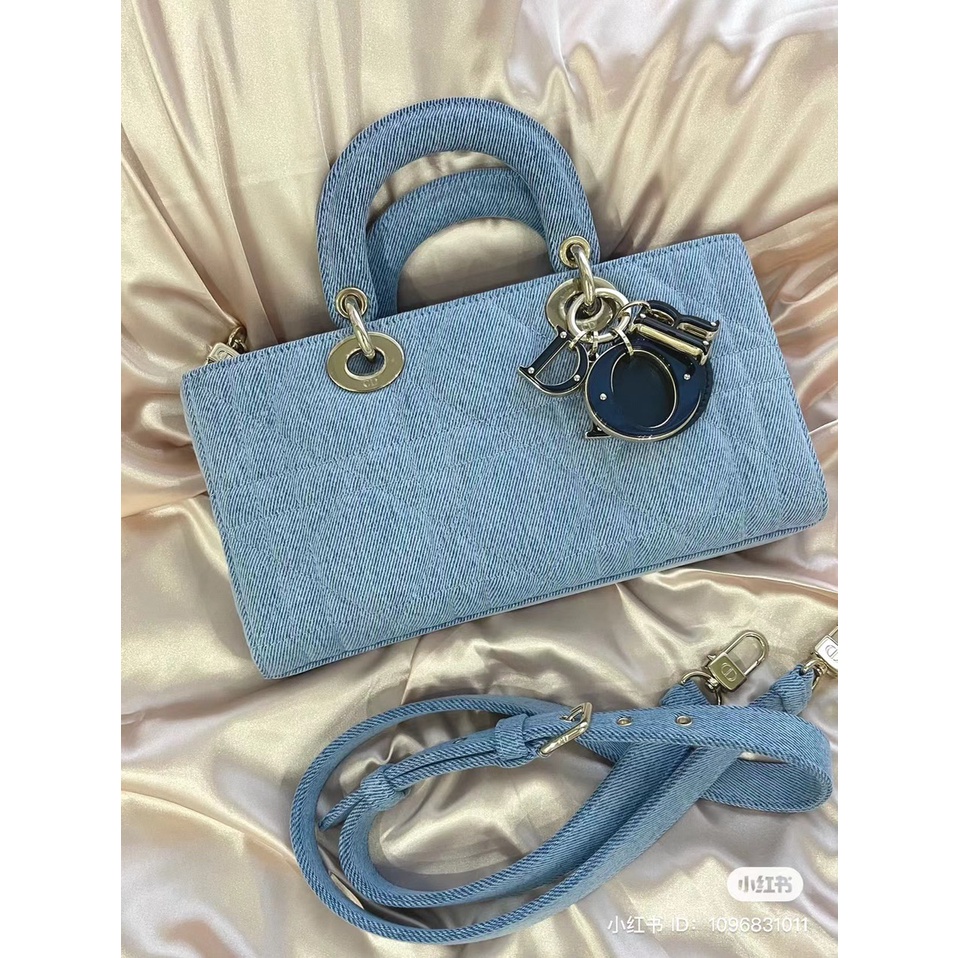 Túi Xách Di.or La.dy Size 27cm Màu Xanh