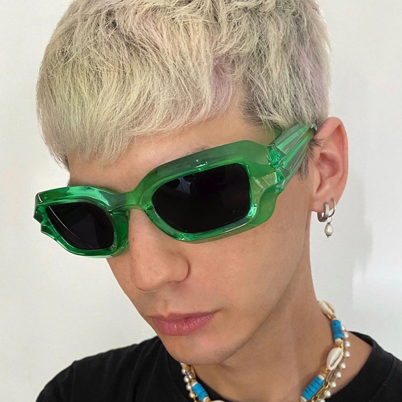 Kính râm theo xu hướng cá tính Punk Kính râm nam nữ vuông UV400