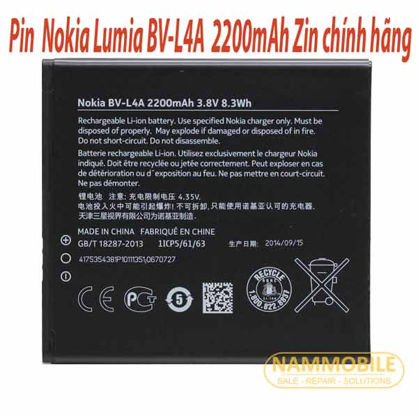 Pin Nokia Lumia N535, N540, N830 BL-L4A 2200mAh Zin Chính Hãng