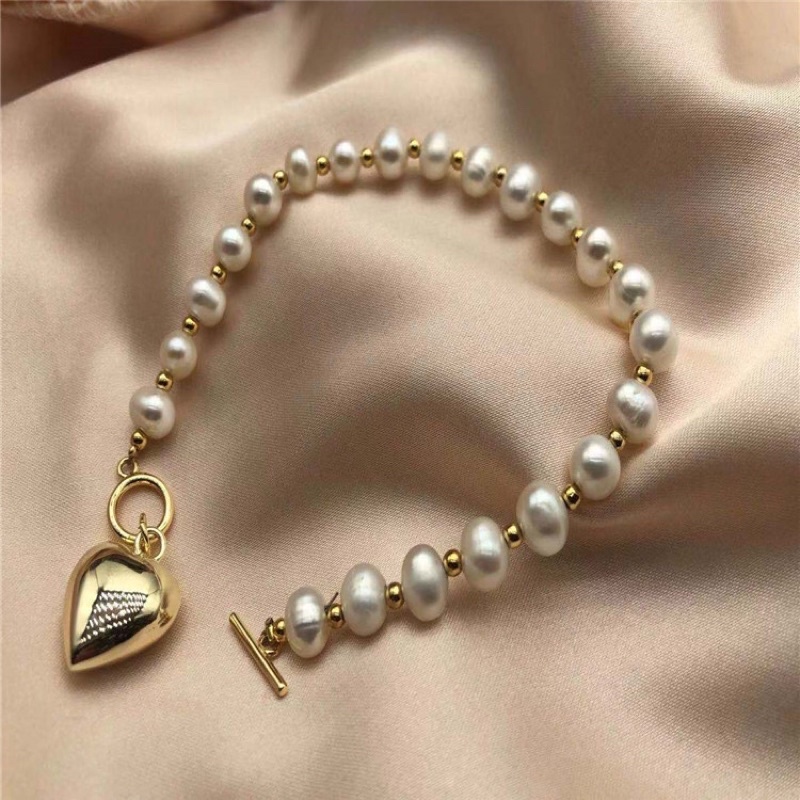 Vòng tay 7ly mix charm trái tim - NT35 - Ngọc Trai Trường Thịnh