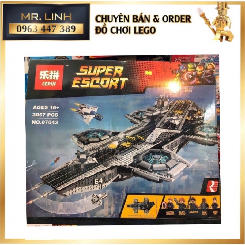 Lego Mavel - Lepin 07043 ( Xếp Hình Tàu Bay Khổng Lồ Của Shield 3057 Mảnh )