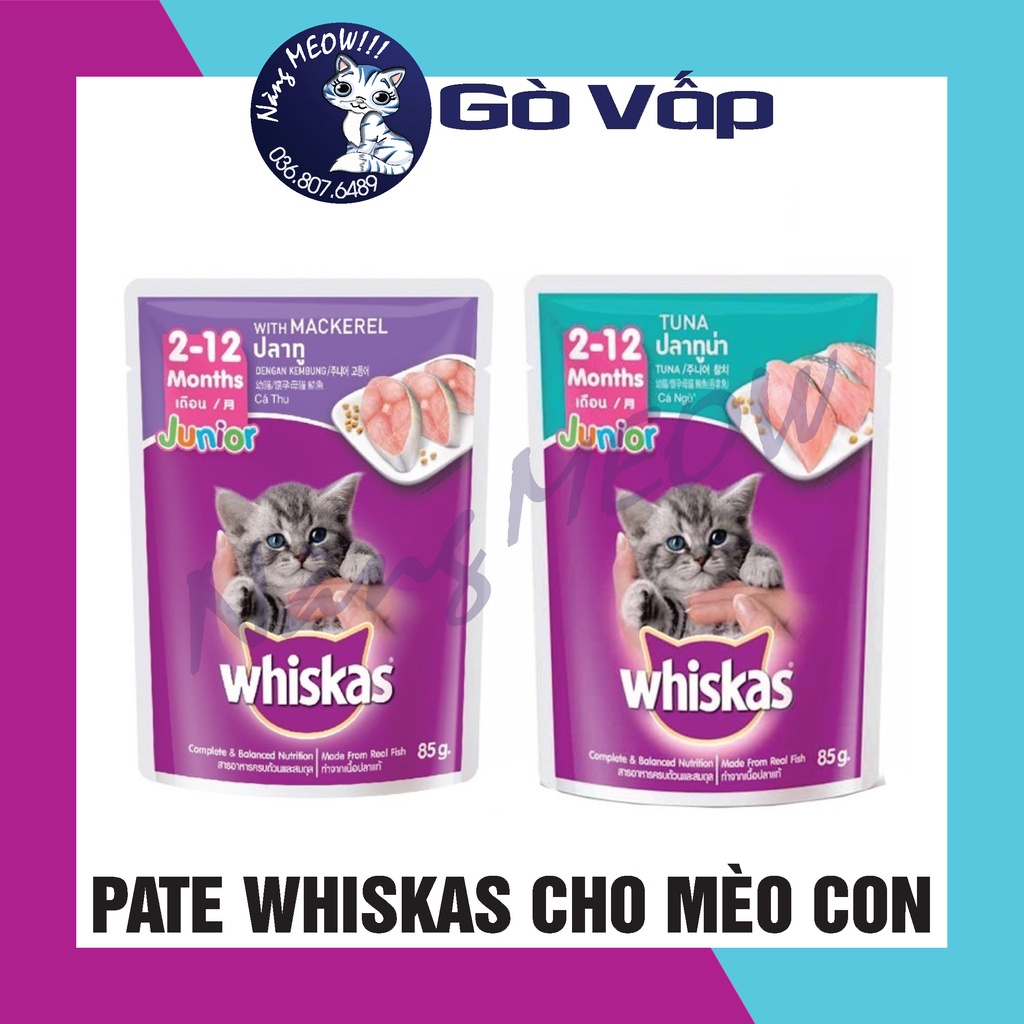 Pate Whiskas Cho Mèo Con Túi 80g Thức Ăn Dinh Dưỡng Cho Mèo