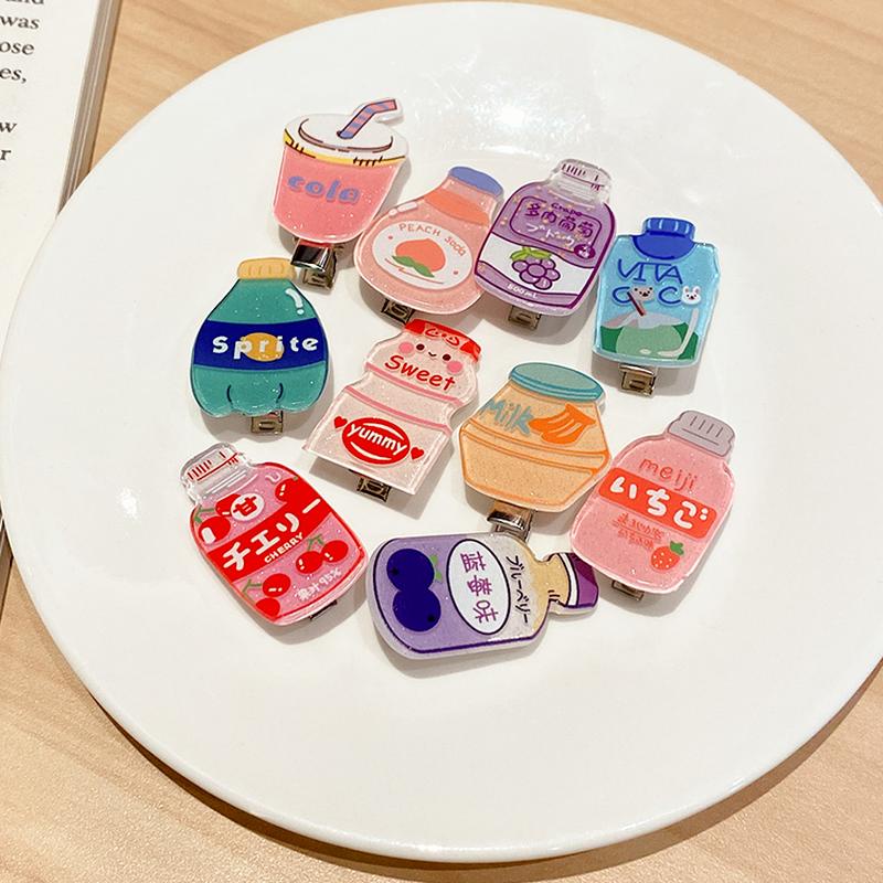 Kẹp Tóc Mái Hình Bình Sữa Và Nước Ngọt Đáng Yêu Cho Nữ Và Bé Gái Phụ Kiện Tóc